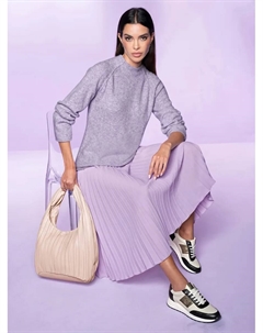 Свитер с воротником стойкой "Пуловер", цвет Flieder-Meliert Heine