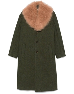 Пальто с воротником из овчины, зеленый Bally