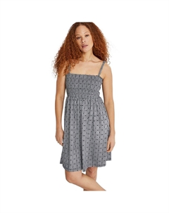 Женское платье-майка с присборенным лифом больших размеров, цвет Black White Print Ellos