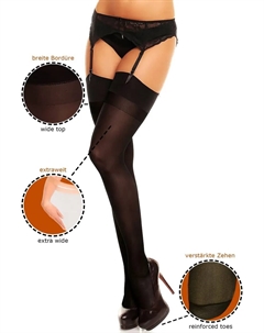 Чулки на подтяжках "Нуар" (1 пара), больших размеров, микрофибра, черный Glamory