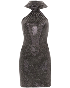 Мини-платье с капюшоном от, украшенное стразами, черный Giuseppe di morabito