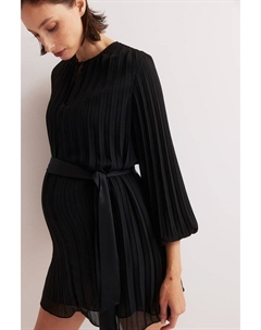 Плиссированное платье mama с поясом, черный H&m