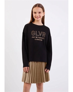 Рубашка с длинными рукавами и великолепным шрифтовым принтом, черный Gulliver