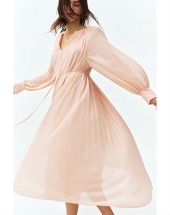 Плиссированное шифоновое платье, розовый H&m
