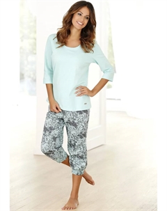 Пижама Capri (2 шт.), с брюками с рисунком, цвет Mint-Gemustert Buffalo