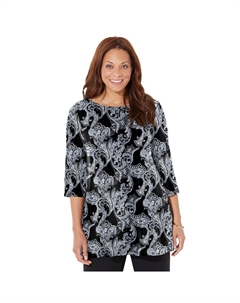 Женская туника больших размеров в любой одежде, цвет Black Paisley Catherine's