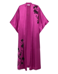 Длинный халат с кружевом, фиолетовый Carine gilson