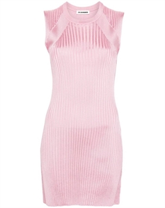 Туника без рукавов с широкими ребрами, розовый Jil sander