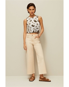 Укороченный топ майка без рукавов в рубчик, нейтральный Next