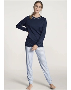 Пижама "Sweet Dreams" (2 шт.), из чистого хлопка качества интерлок, синий Calida