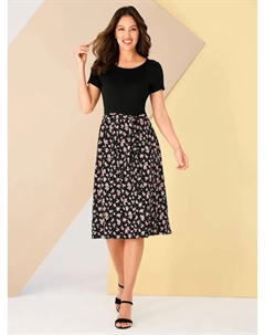 Классическое базовое платье из джерси "Jersey Dress", цвет Schwarz-Bedruckt Classic basics