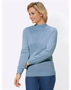 Свитер с воротником стойкой "Пуловер", голубой Classic basics