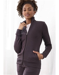 Толстовка для домашней одежды с вышитым воротником-стойкой, костюм для отдыха Loungewear, цвет Stone Bench