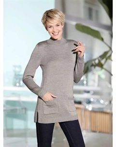 Длинный пуловер "Длинный пуловер", серый Classic basics