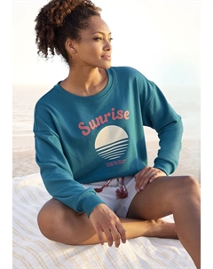 Свитер "-Пуловер", с красивым принтом спереди, одежда для дома, цвет Petrol Vivance