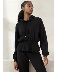 Толстовка "толстовка с капюшоном", с эластичной сборкой на талии, одежда для дома, черный Lascana