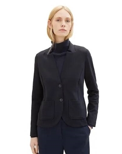 Пиджак "Оттоманка" с накладными карманами и структурой, синий Tom tailor