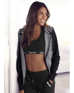 Толстовка с капюшоном и контрастными рукавами, домашний костюм для отдыха Loungewear, серый Bench