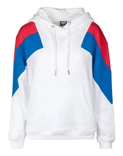 Свитер с круглым вырезом " Ladies Oversize 3-Tone Block Hoody", цвет White/Firered/Brightblue Urban classics
