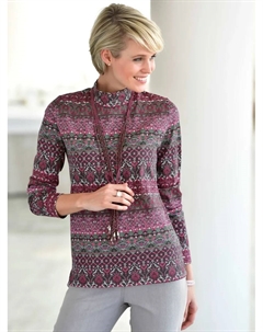 Рубашка с длинными рукавами "Shirt", цвет Schilf-Altrosé-Bedruckt Classic basics