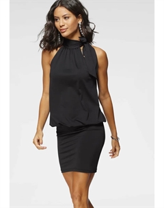 Коктейльное платье, воротник-хольтер, черный Laura scott