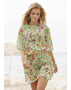 Туника с принтом в виде листьев, зеленый S.oliver