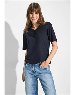 Рубашка-туника с V-образным вырезом, синий Cecil