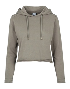 Свитер с круглым вырезом " Ladies Cropped Terry Hoody", зеленый Urban classics