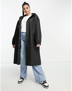 Черная прорезиненная куртка от дождя DESIGN Curve Curve Asos