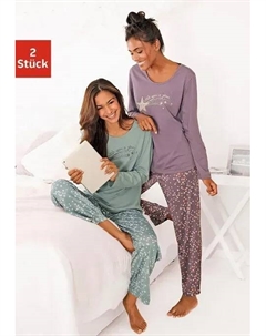 Пижама (4 шт., 2 шт.), со звездным принтом, фиолетовый Vivance dreams