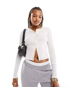 Кремовый кардиган на пуговицах с рюшами Asos