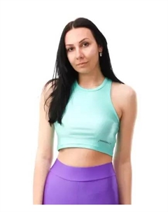 Элегантный зеленый топ из лайкры с логотипом на груди Hinnominate