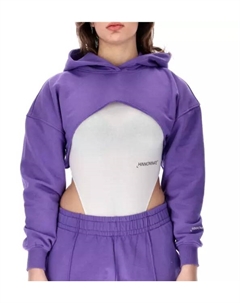 Шикарный фиолетовый хлопковый свитер с капюшоном Hinnominate