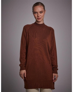 Полуводолазка Трикотажная Туника Красно-Коричневый Kayra