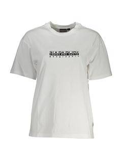 Белая хлопковая женская футболка Napapijri