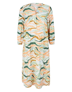 Платье, цвет Grün/Orange Tom tailor