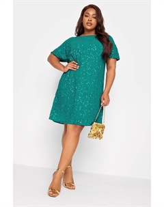 Украшенное платье прямого кроя, зеленый Yours