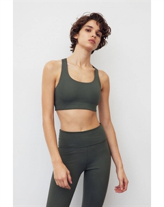 Комплект из 2 спортивных бюстгальтеров средней поддержки, хаки H&m