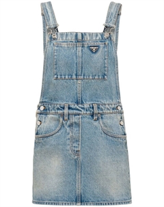 Джинсовое платье с логотипом, синий Prada