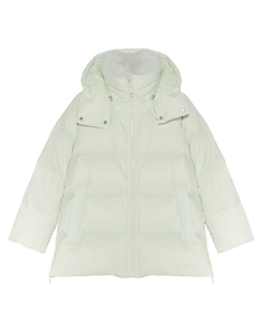 Пуховик с отделкой из овчины, зеленый Yves salomon