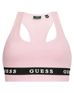 Приталенный топ однотонного кроя, розовый Guess