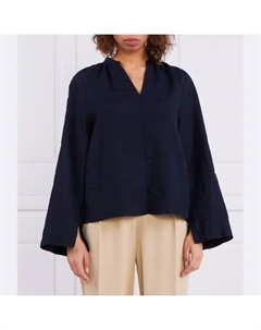 Льняная блузка оверсайз приталенного кроя, синий Marc o'polo