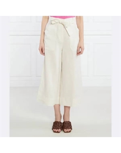 Льняные брюки прямого кроя с окном, бежевый Max&co