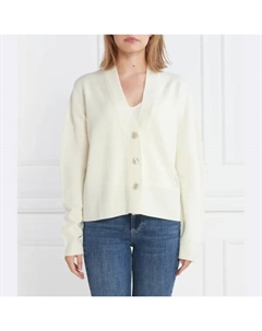 Укороченный шерстяной кардиган, белый Liu jo