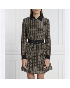 Шелковое платье с поясом, черный Liu jo