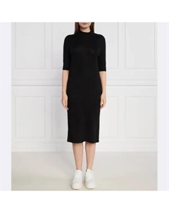 Платье из очень тонкой шерсти с рукавом 1/2., черный Calvin klein