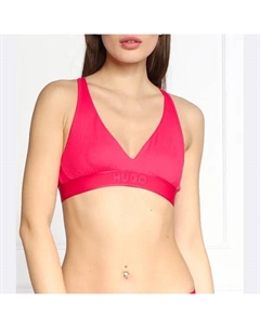 Бюстгальтер с треугольными чашечками в рубчик, розовый Hugo