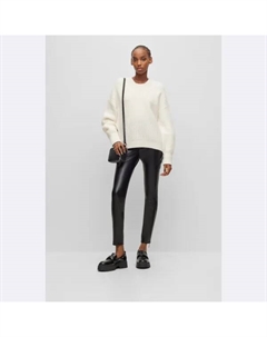 Свитер оверсайз из шерсти сезамии, белый Hugo