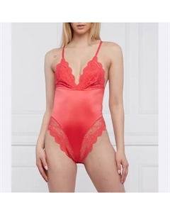 Боди приталенного кроя из атласа анук, красный Guess