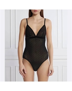 Боди скинни из флока, черный Hugo